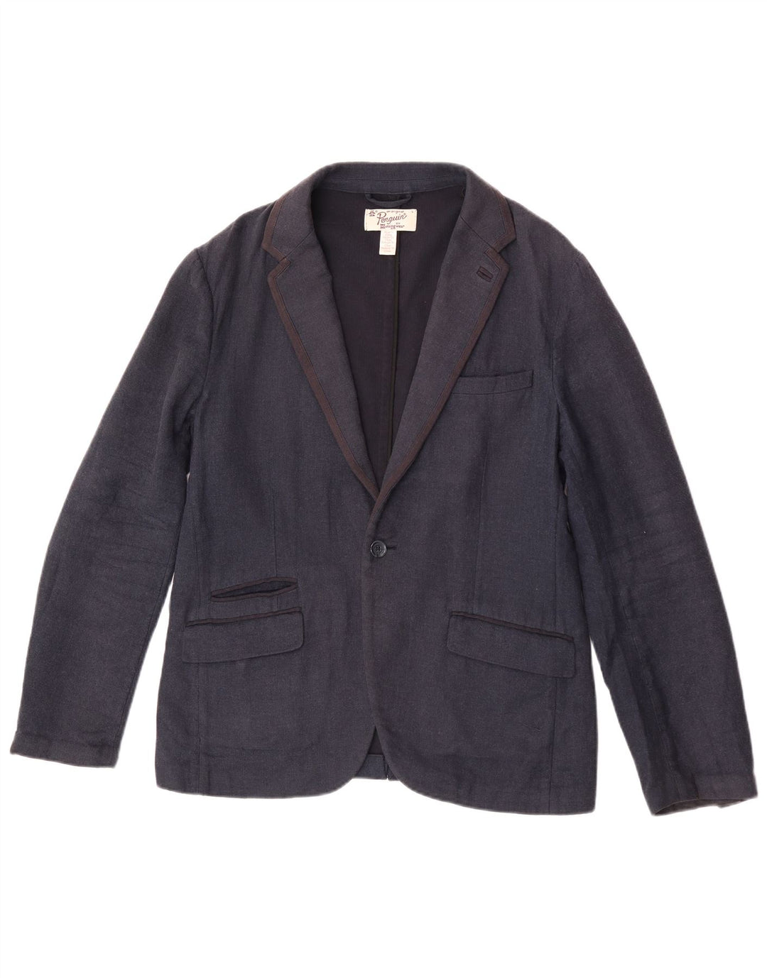 Penguin Herren-Blazer mit 1 Knopf, UK 40, Größe L, Marineblau, Baumwolle