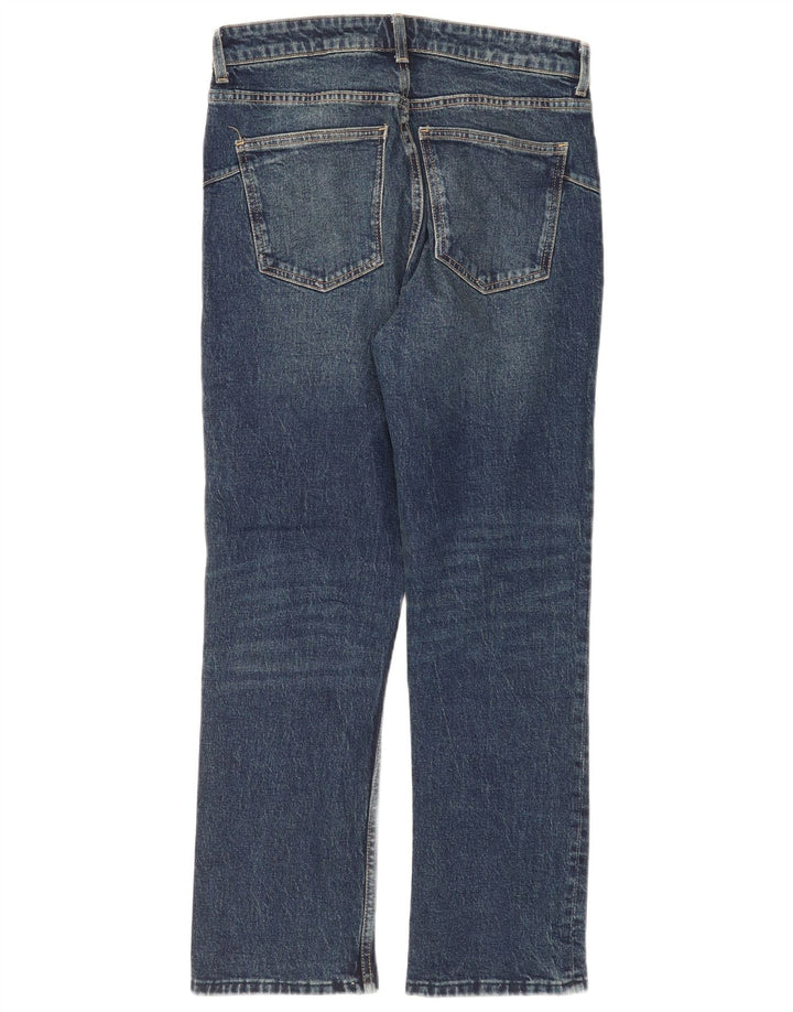 Zara Damen Straight Jeans EU 40 Medium W30 L28 Marineblau