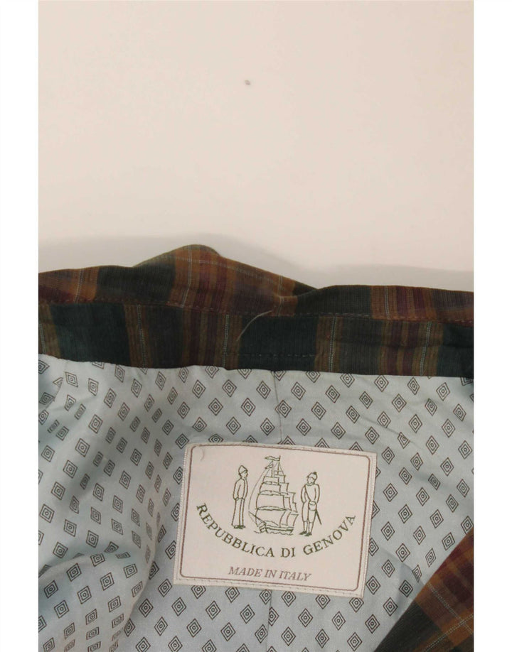 Vintage Herren-Blazer mit 2 Knöpfen, Gr. 40, groß, grün kariert