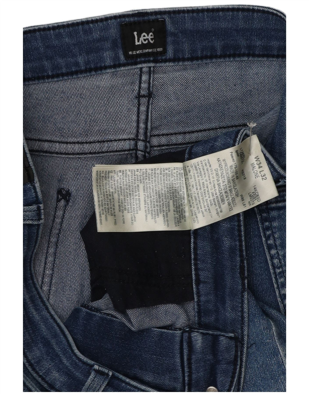 Lee Damen Malone Skinny Jeans W34 L32 Blaue Baumwolle