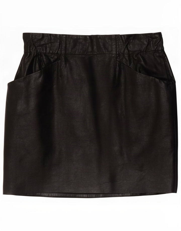 Zara Damen-Minirock aus Kunstleder, Größe S, W26, Schwarz, Polyurethan