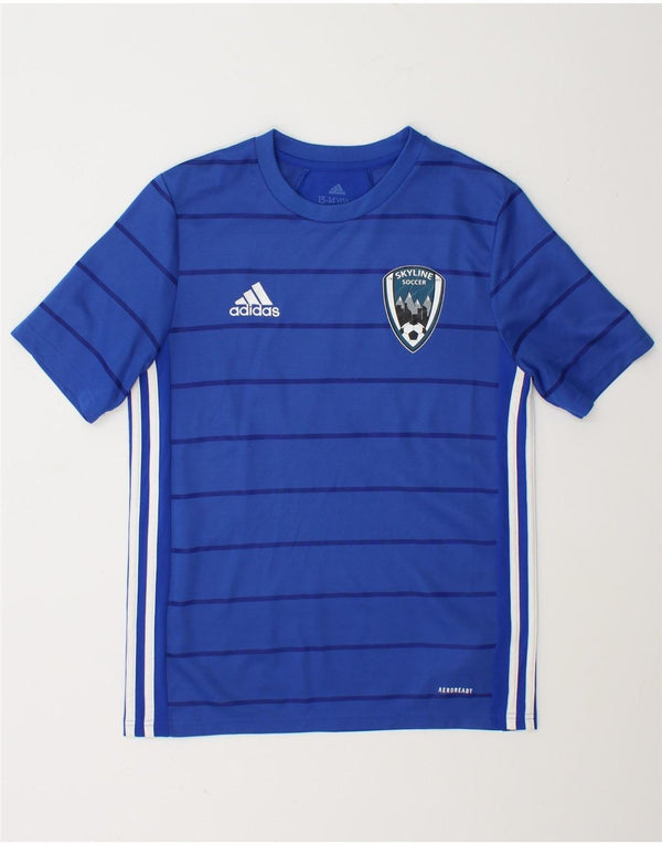 Adidas Jungen Aeroready Graphic T-Shirt Top 13–14 Jahre blau gestreift