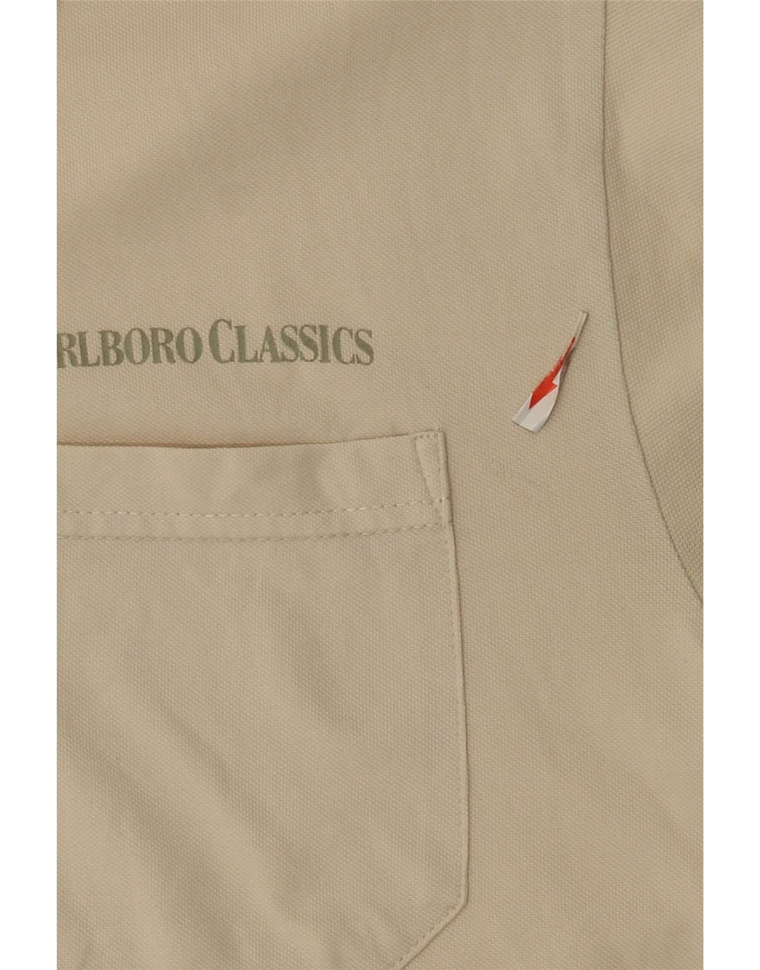 Marlboro Classics Herren-Poloshirt, mittelgroß, cremefarbene Baumwolle