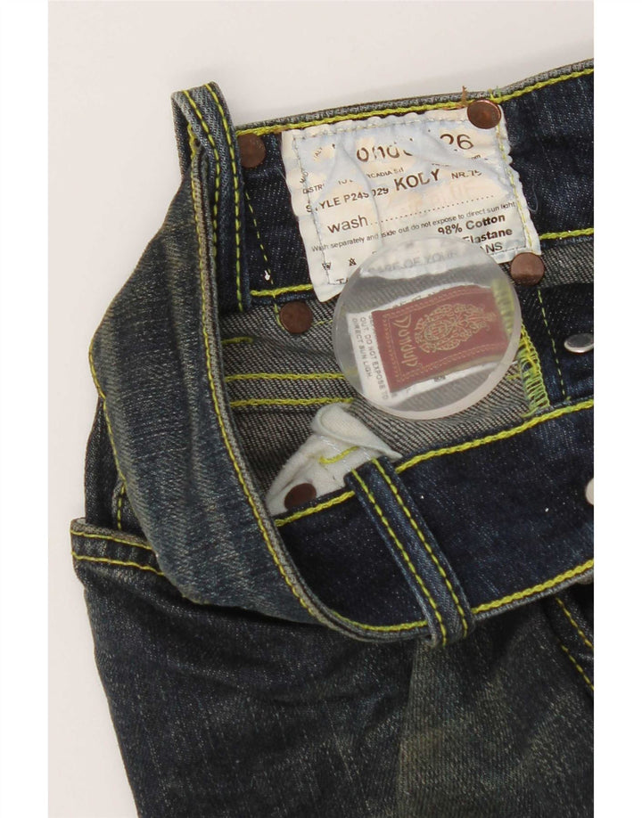 Dondup Damen Slim Jeans W30 L30 Marineblau Baumwolle