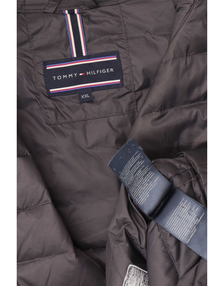 Tommy Hilfiger Herren Wattierte Jacke UK 44 2XL Graues Nylon