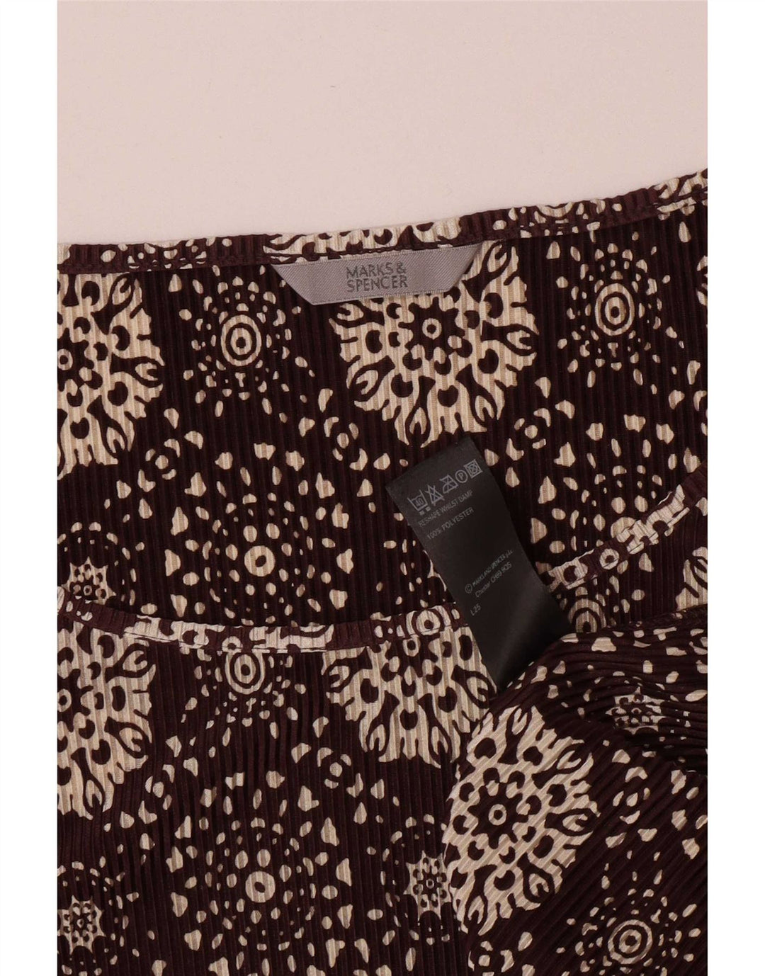 Marks & Spencer Womens Abstract Pattern Top 3/4 Ärmel UK 20 2XL Braun