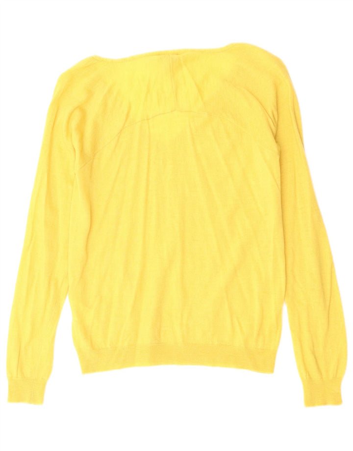 Hobbs Damen-Pullover mit V-Ausschnitt, UK 12, mittelgelbe Wolle