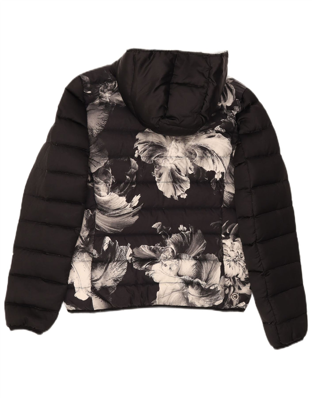 Colmar Womens Graphic Hooded Wattierte Jacke IT 44 Medium Black Floral