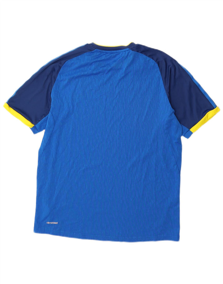 Adidas Herren Climacool T-Shirt Top Mittelblaues Colourblock-Polyester