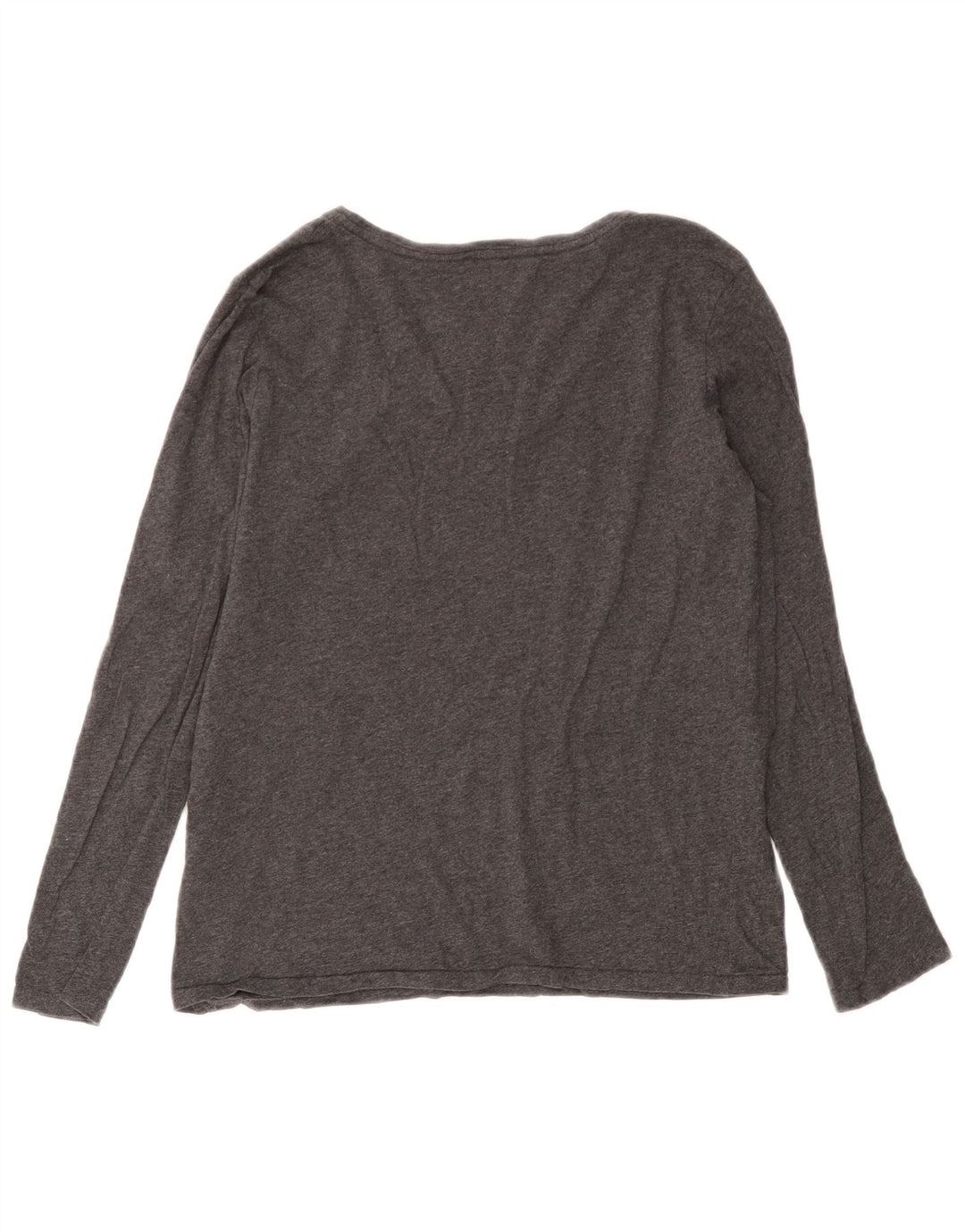 Ralph Lauren Damen Top Langarm UK 14 Große graue Baumwolle