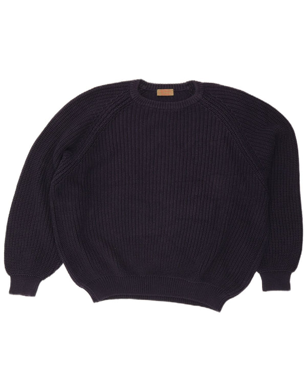 Vintage Mens Crew Neck Jumper Sweater XL Navy Blue
