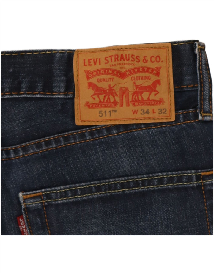 Levi's Herren 511 Slim Jeans W34 L32 Marineblau Baumwolle