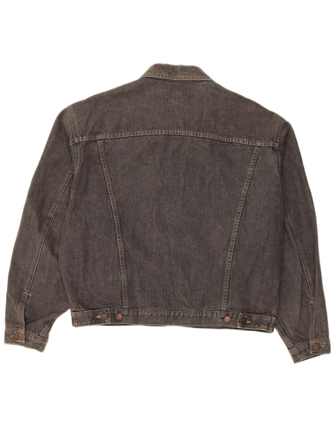 Benetton Herren-Jeansjacke in Übergröße, IT 46, Größe S, Grau, Baumwolle