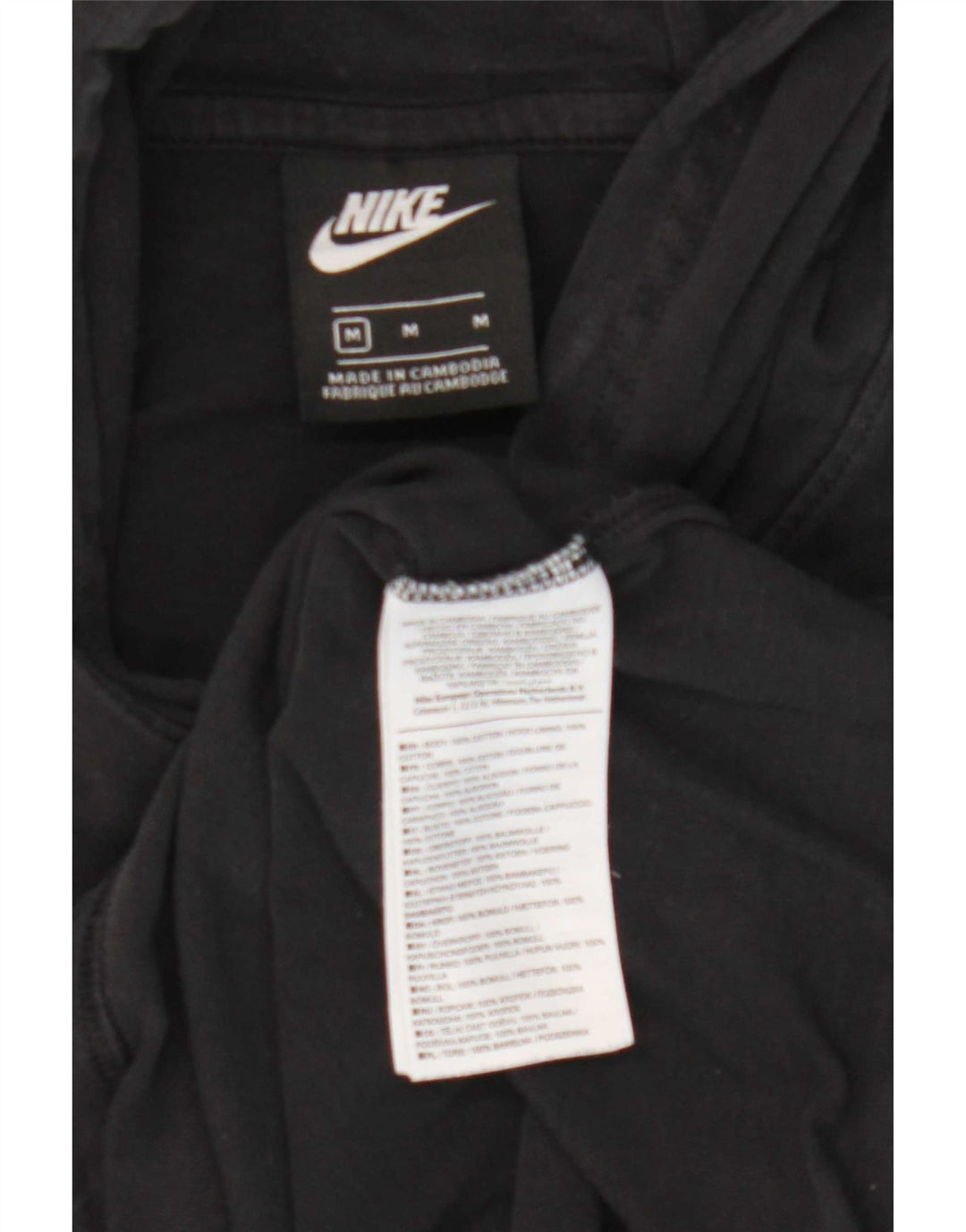 Nike Herren-Kapuzenoberteil, langärmelig, mittelschwarz, Baumwolle