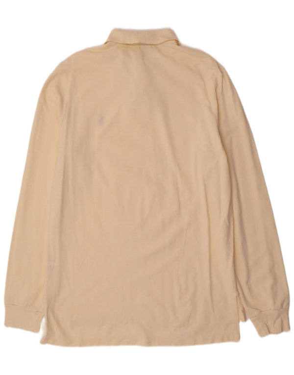 Polo Ralph Lauren Herren-Poloshirt mit individueller Passform, langärmelig, groß, beige, Baumwolle