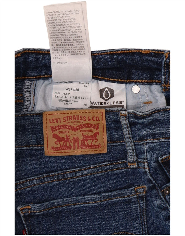 LEVI'S Damen 711 Distressed Skinny Jeans W27 L28 Blaue Baumwolle