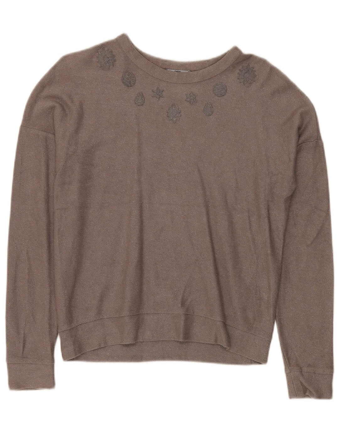ZARA Damen-Pullover, übergroß, U-Boot-Ausschnitt, Gr. 10, Größe S, Grau