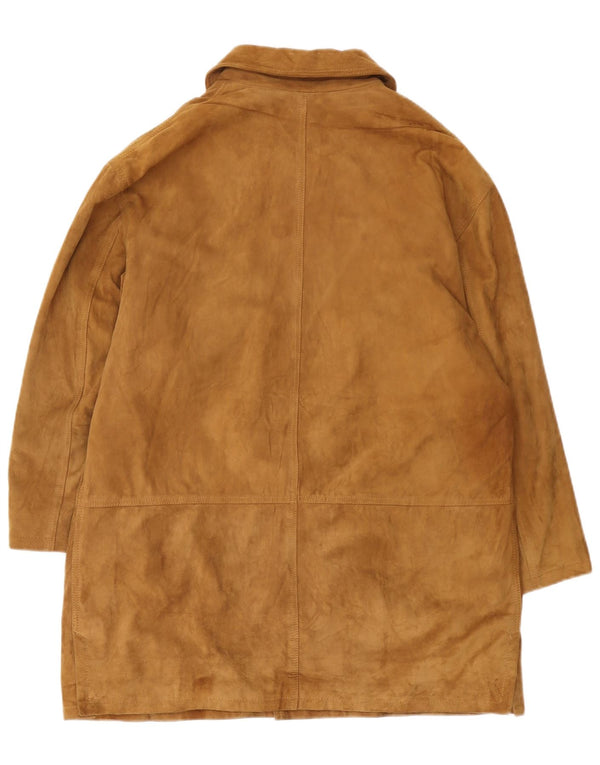 Vintage Herren Wildledermantel IT 54 2XL Braunes Leder