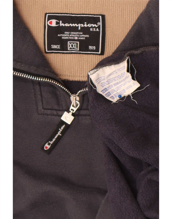 Champion Herren-Sweatshirt mit Reißverschluss, 2XL, graue Baumwolle
