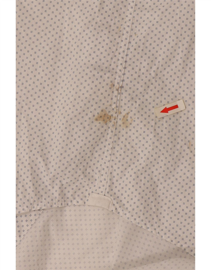 Tommy Hilfiger Herren-Hemd, reguläre Passform, XL, weiß gefleckte Baumwolle