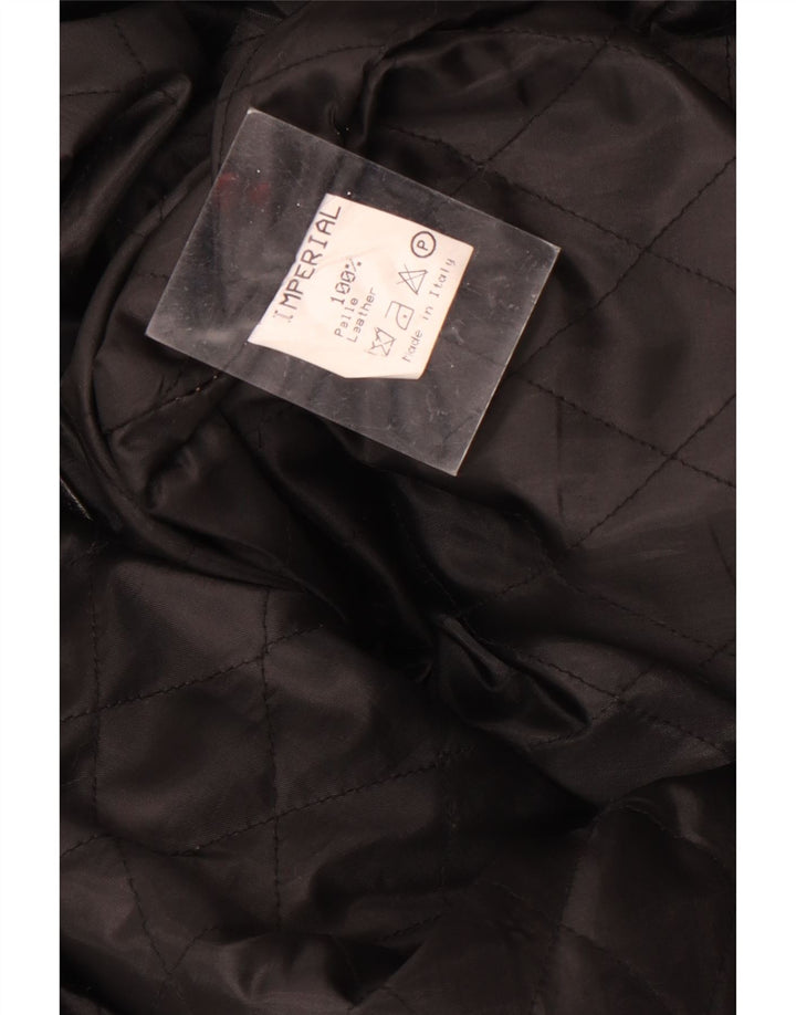 Vintage Herren Ledermantel UK 40 Großes schwarzes Leder