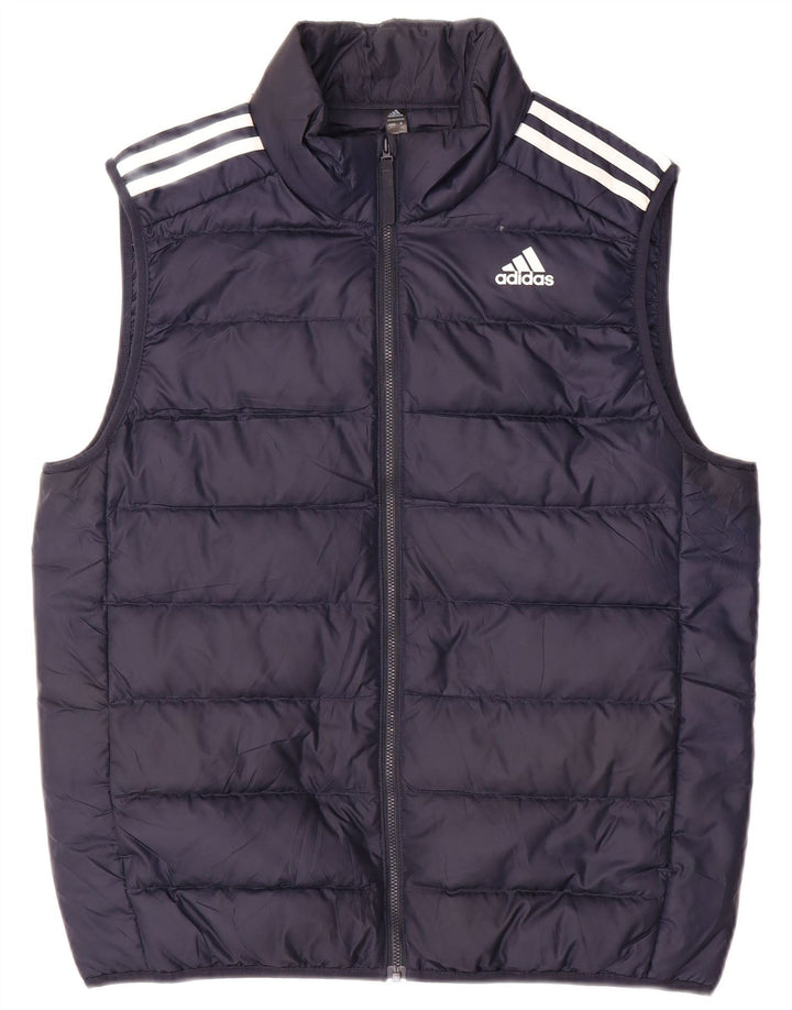 Adidas Herren Wattierte Weste UK 38 Medium Marineblau Polyester