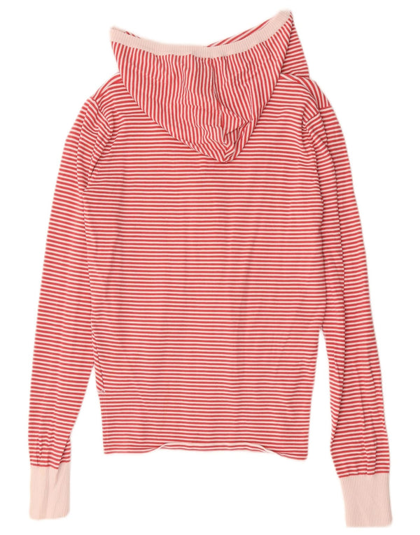 Gaudi Damen-Strickjacke mit Kapuze, UK 14, großes rot gestreiftes Nylon