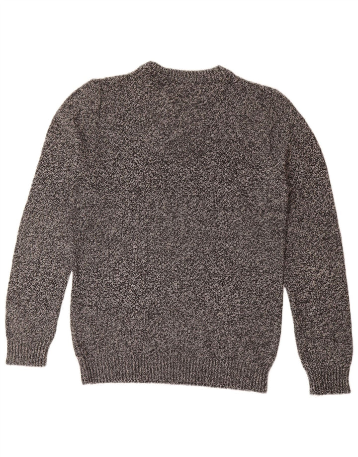 Jack & Jones Herren-Pullover mit Rundhalsausschnitt, mittelgrau gesprenkelte Baumwolle