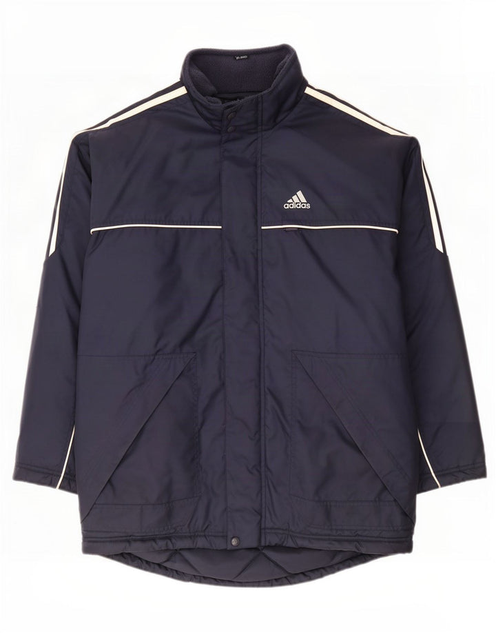 Adidas Herren Loose Fit gepolsterter Mantel UK 38/40 Mittelmarineblaues Polyester
