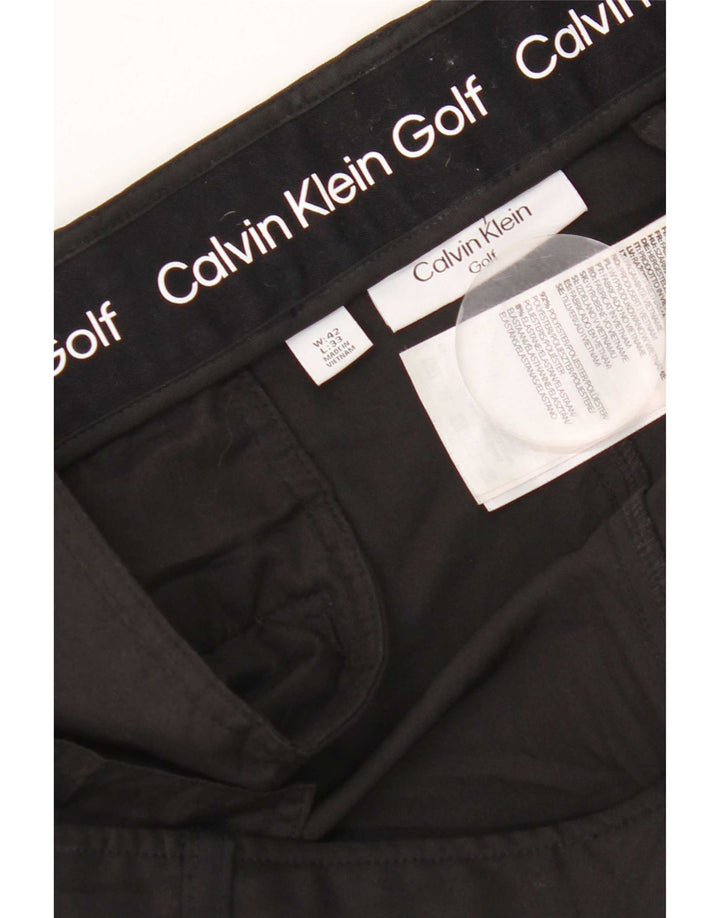Calvin Klein Herren Straight Chino Hose W42 L33 Schwarz Polyester