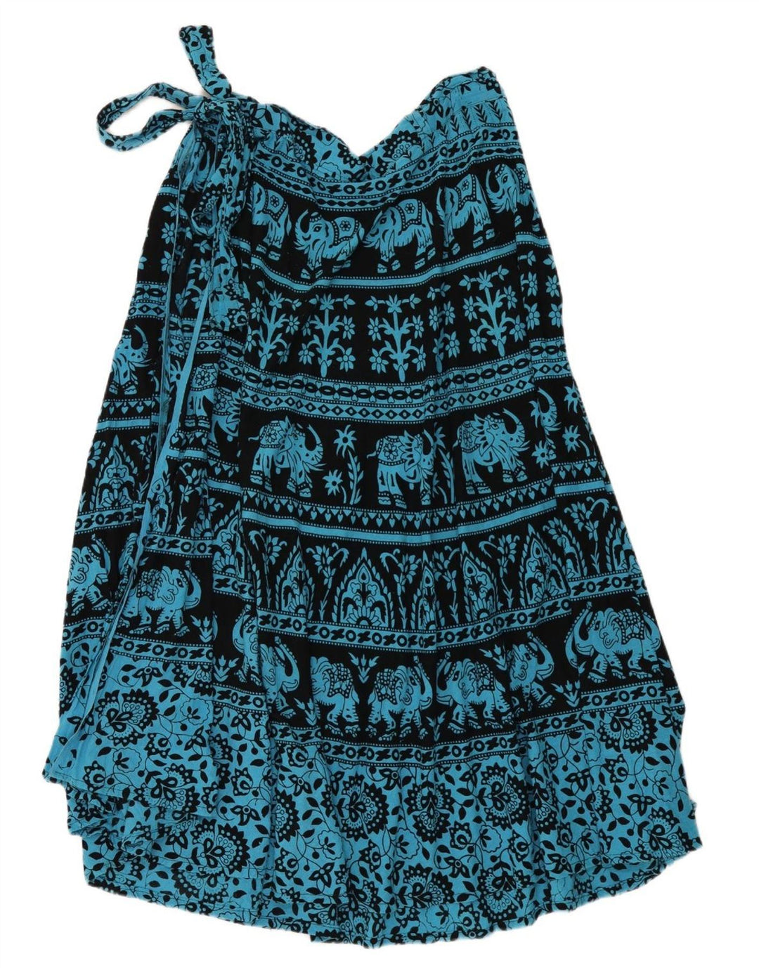 VINTAGE Womens Wrap Skirt W40 2XL Blue Floral