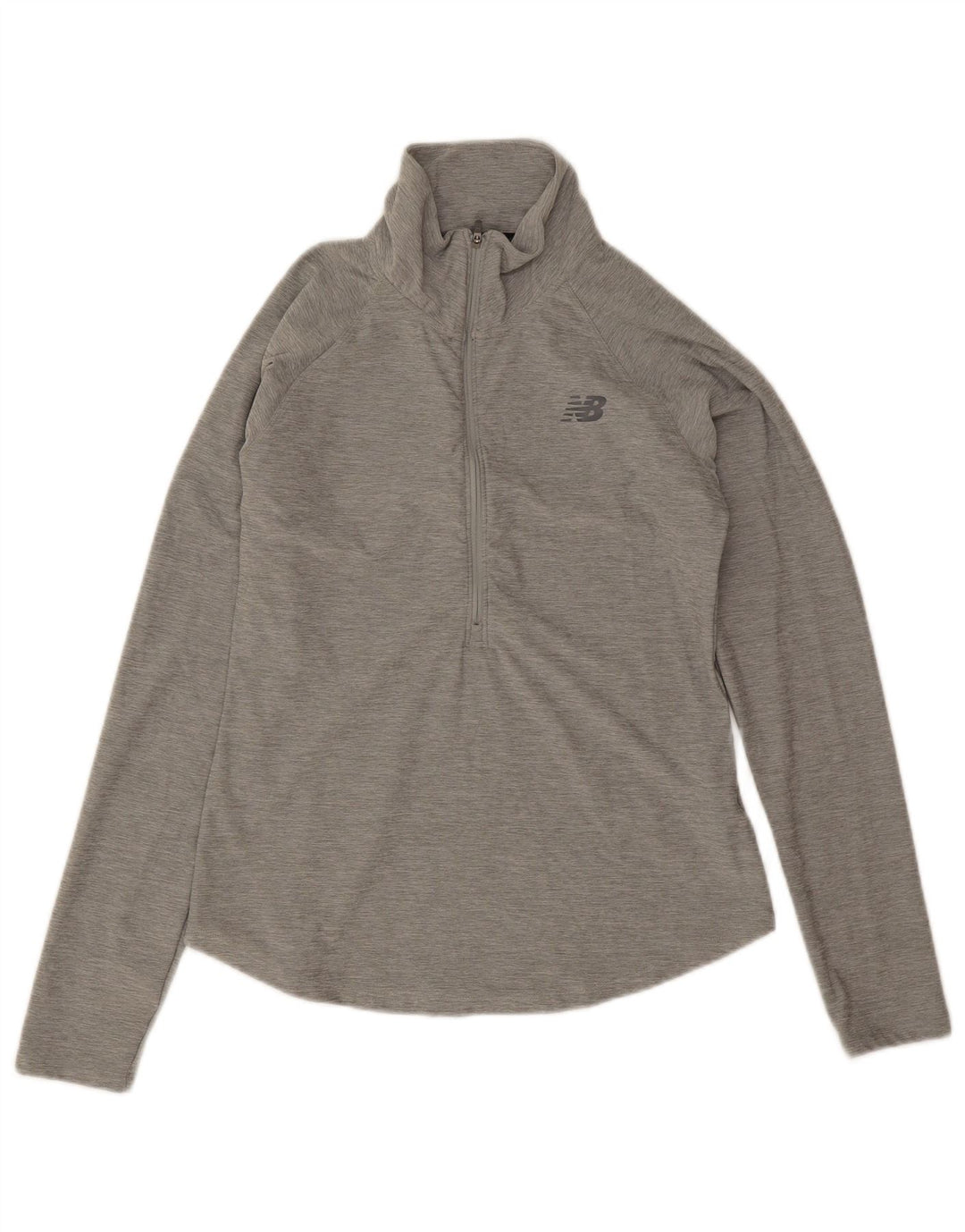 New Balance Damen-Oberteil mit Reißverschluss, langärmlig, UK 10, Größe S, Grau, Polyester