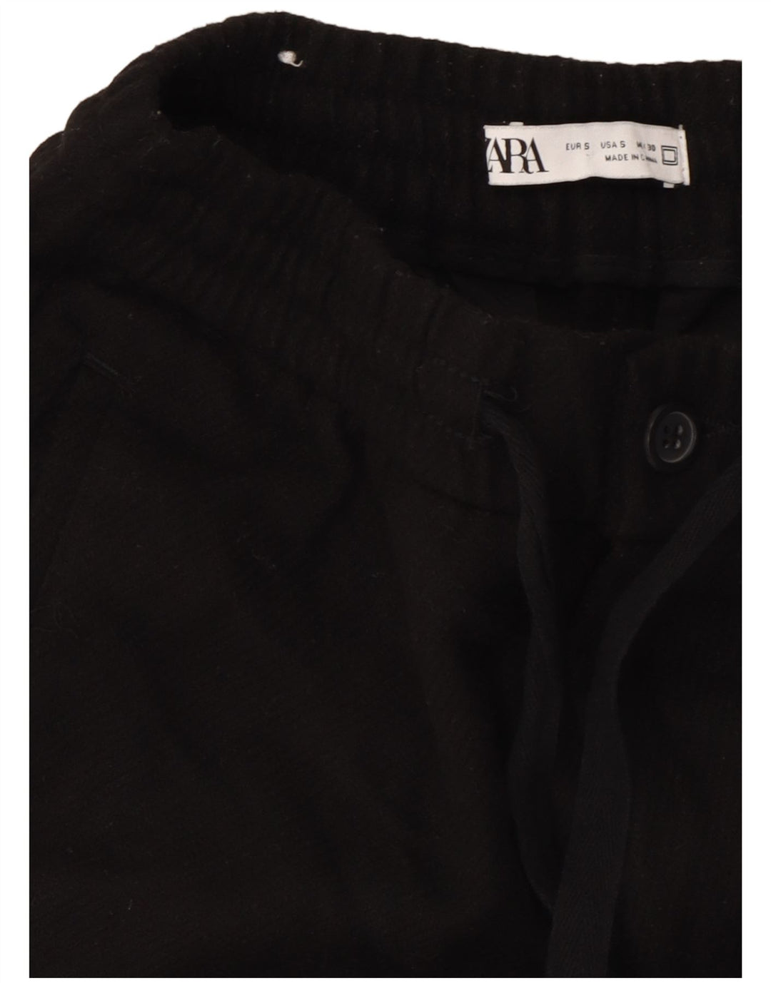 Zara Herren Tapered Chino-Hose, Größe S, W30, L26, Schwarz, Polyester