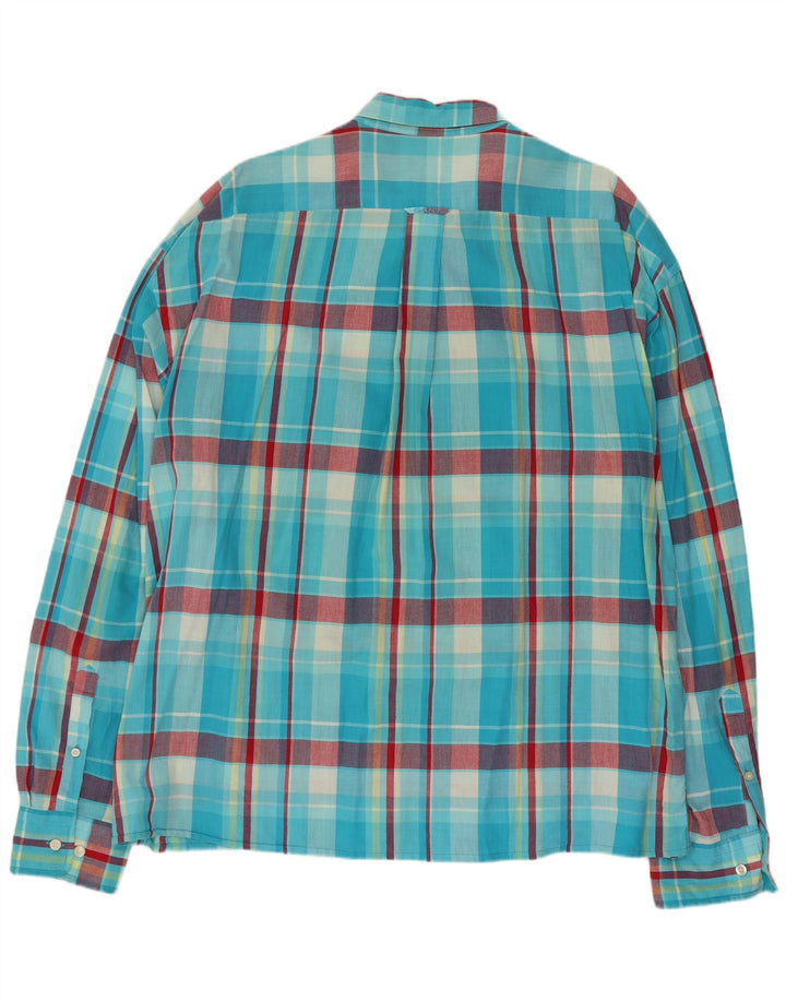 GANT Herren-Hemd mit normaler Passform, 2XL, blau kariert, Baumwolle