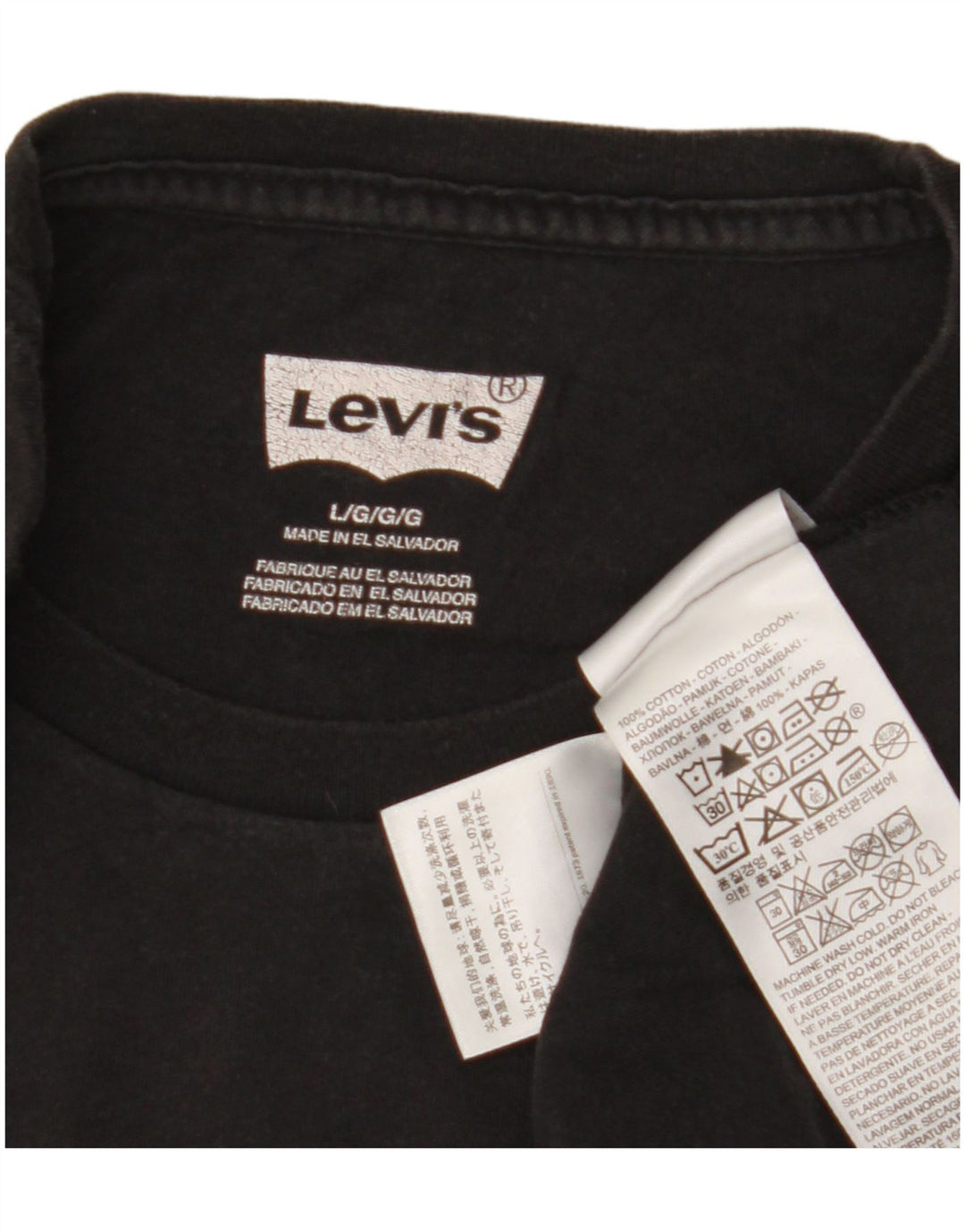 Levi's Herren-T-Shirt mit Grafik, Größe L, aus schwarzer Baumwolle