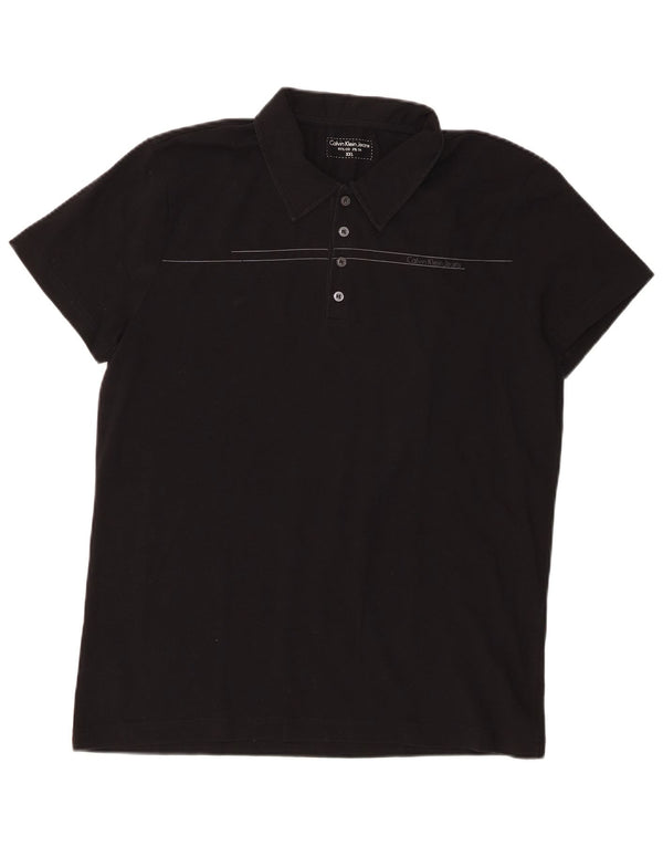 CALVIN KLEIN JEANS Herren Poloshirt 2XL Schwarz Baumwolle