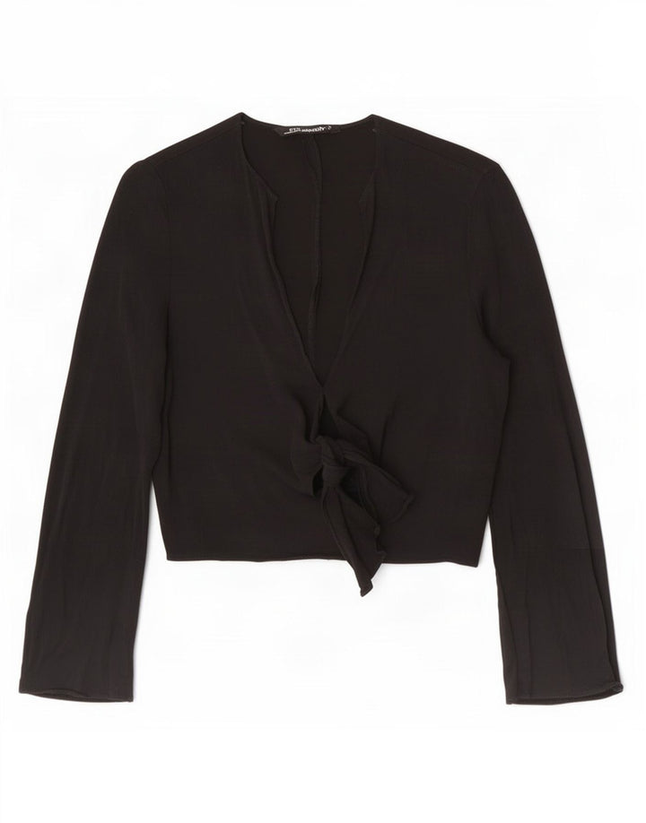Zara Damen Bolero Top UK 12 Medium Schwarz