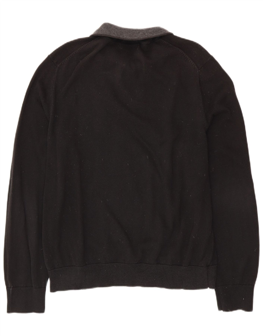 NAUTICA Herren-Pullover mit Reißverschluss am Hals, groß, aus schwarzer Baumwolle