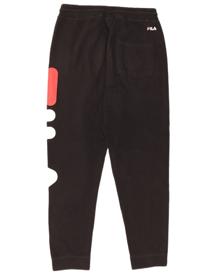 Fila Herren-Trainingshose mit Grafik, Jogginghose, Größe S, Schwarz, Baumwolle