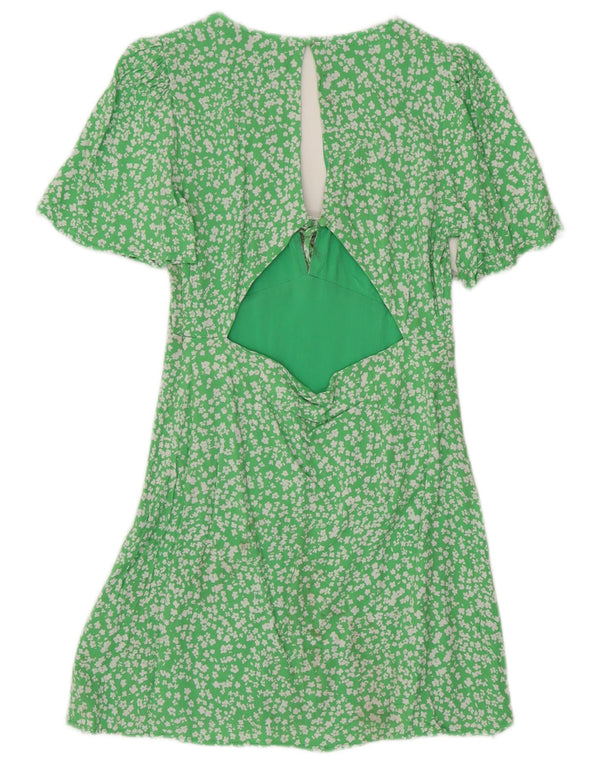 Jack Wills Damen-Teekleid, Gr. 10, Größe S, grün, geblümt, Viskose