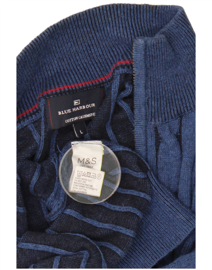 Marks & Spencer Herren-Cardigan, blau, Harbor, groß, aus blauer Baumwolle