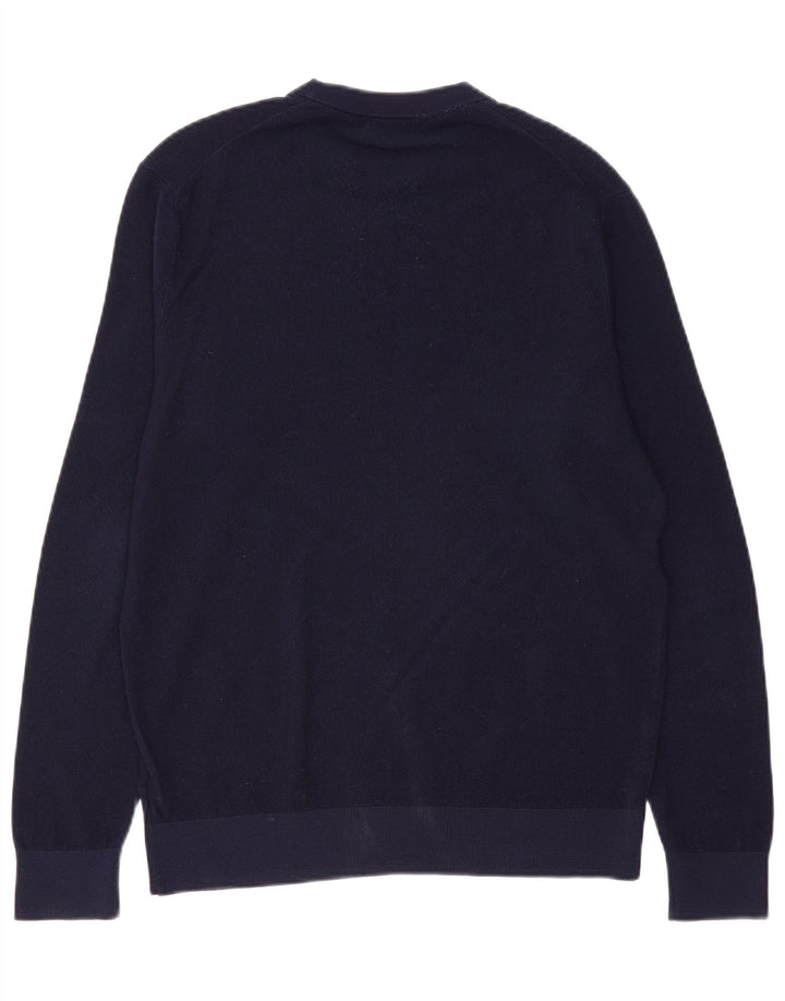 BROOKS BROTHERS Herren-Pullover mit Rundhalsausschnitt, mittelmarineblaue Merinowolle