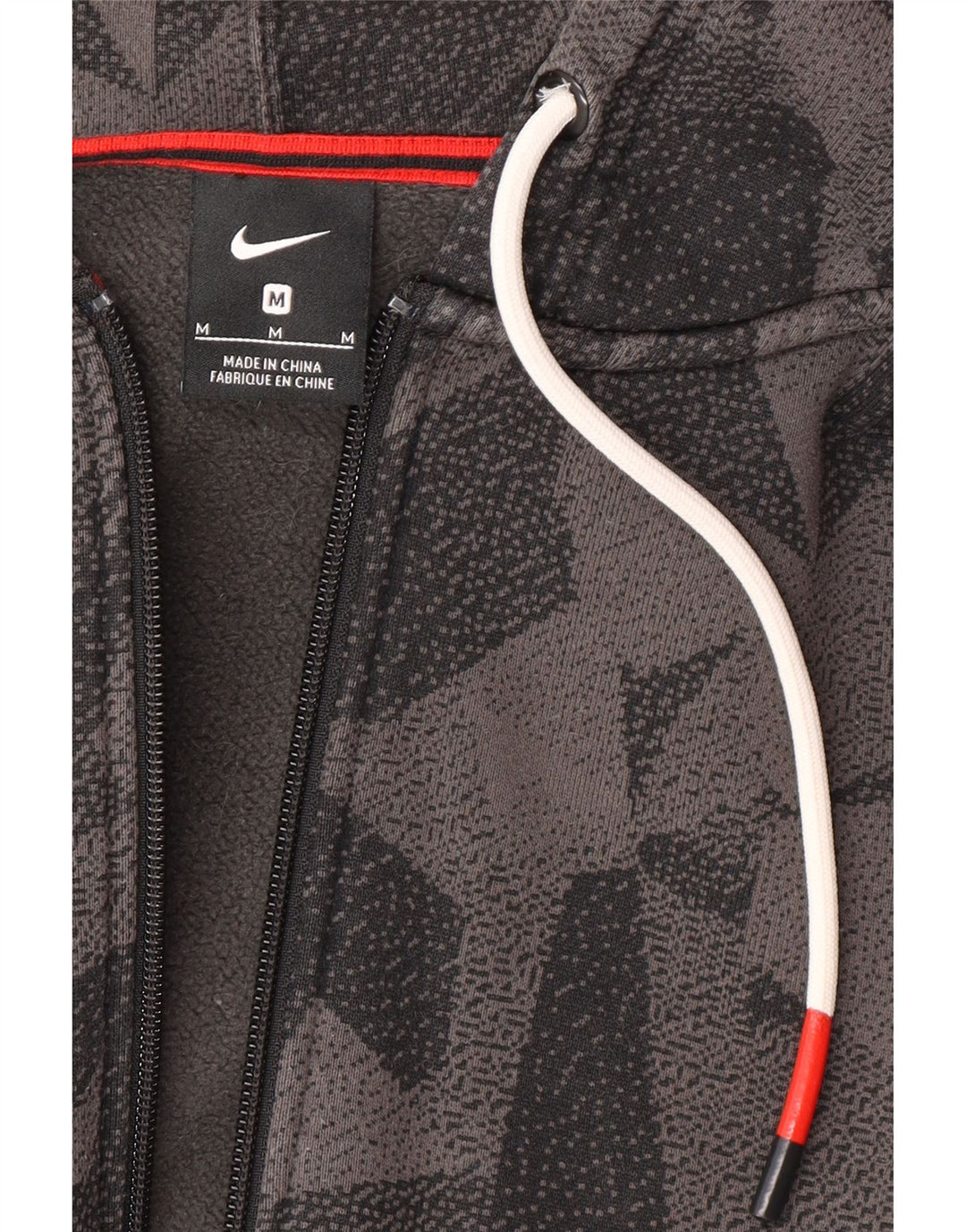 NIKE Herren-Kapuzenpullover mit Reißverschluss, mittelgrau, geometrisch