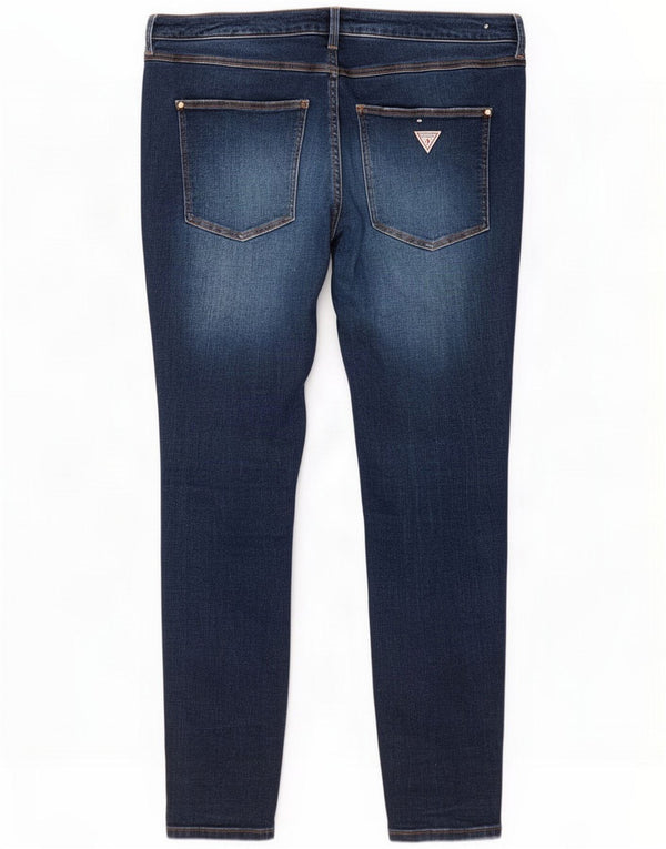 Guess Damen-Jeans mit hoher Taille, Röhrenjeans, W33, L27, blaue Baumwolle