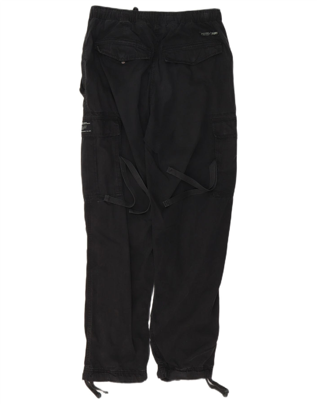 SUPERDRY Gerade Cargohose für Herren, W32, L28, schwarze Baumwolle
