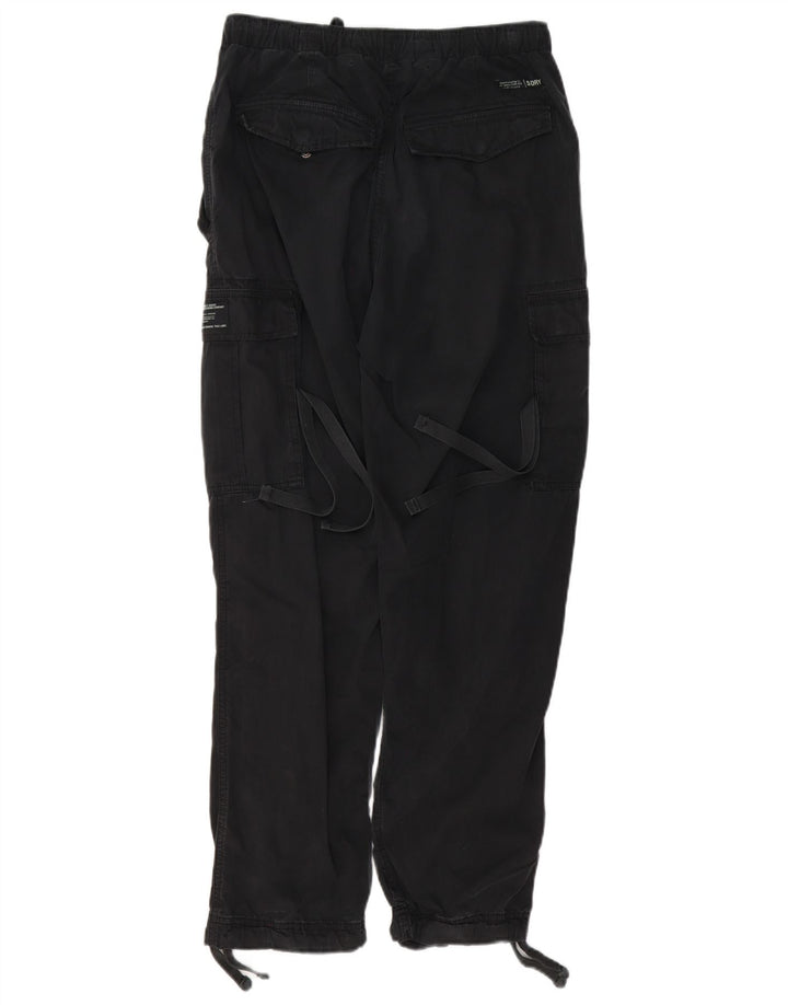 SUPERDRY Gerade Cargohose für Herren, W32, L28, schwarze Baumwolle