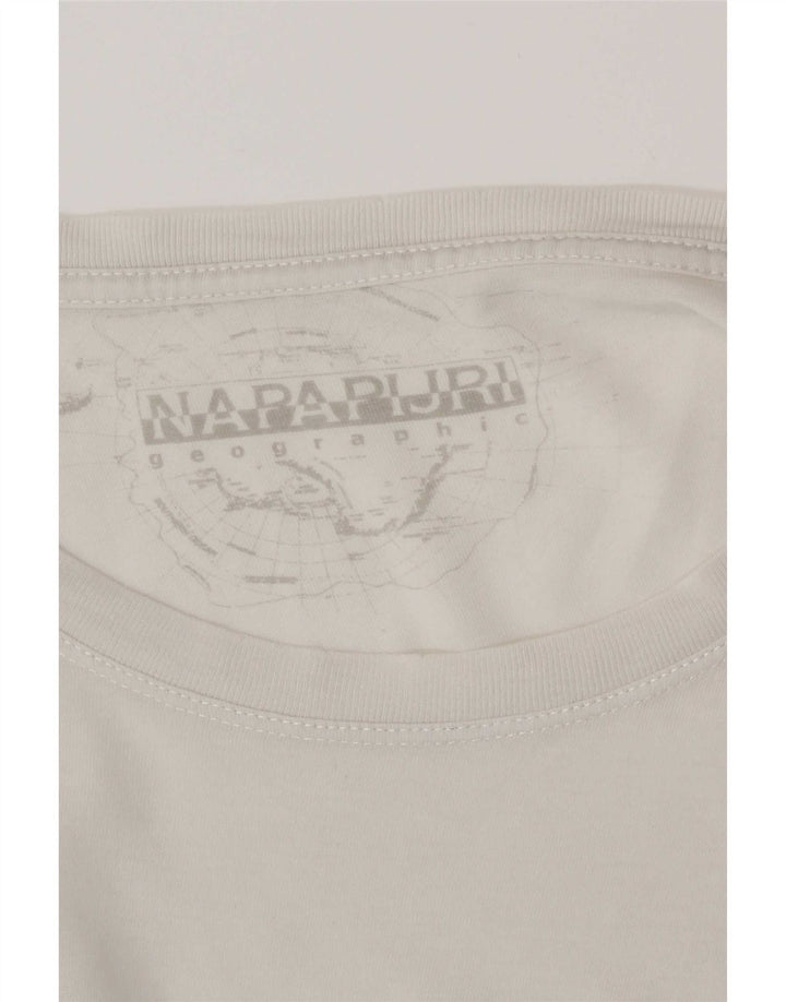 Napapijri Herren Grafik T-Shirt Top XL Weiß