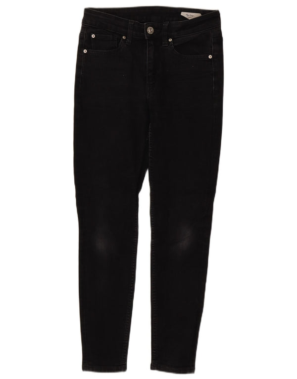 Marks & Spencer Damen The Ivy Skinny Jeans UK 8 Small W26 L26 Schwarze Baumwolle