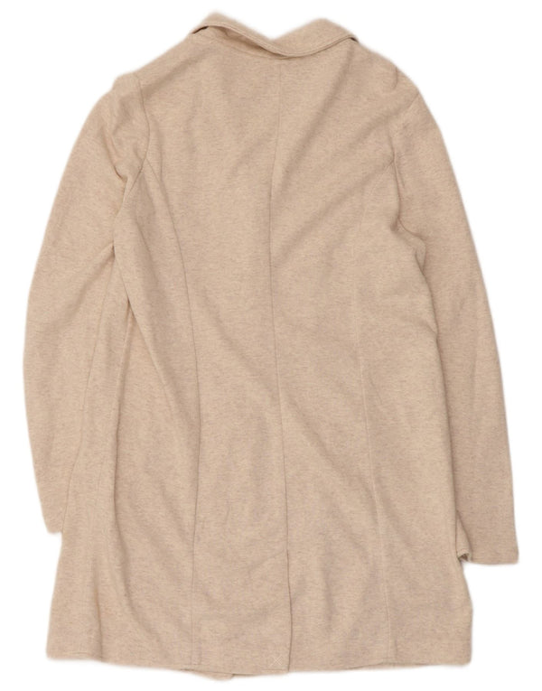 Laura Ashley Womens Knit Overcoat UK 8 Small Beige Flecked Cotton