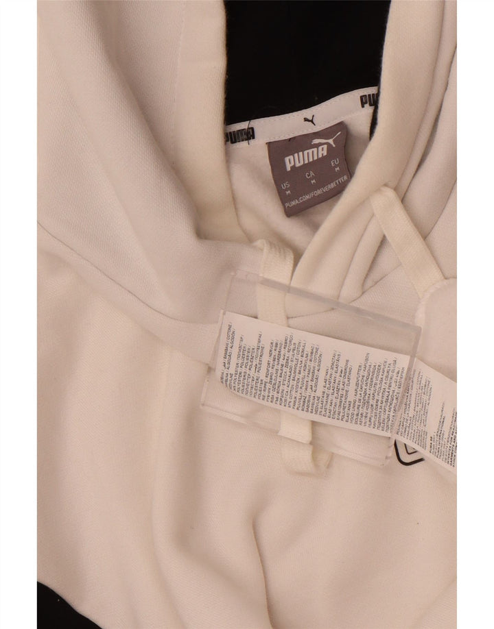 Puma Herren Kapuzenpullover aus mittelweißer Colourblock-Baumwolle